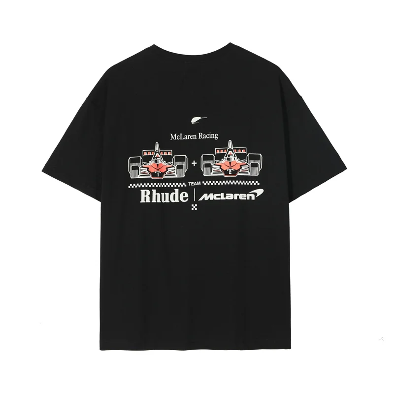 

Rhude Co Branded Formula F1 Racing Printed Short Sleeve T-Shirt Black S-XL
