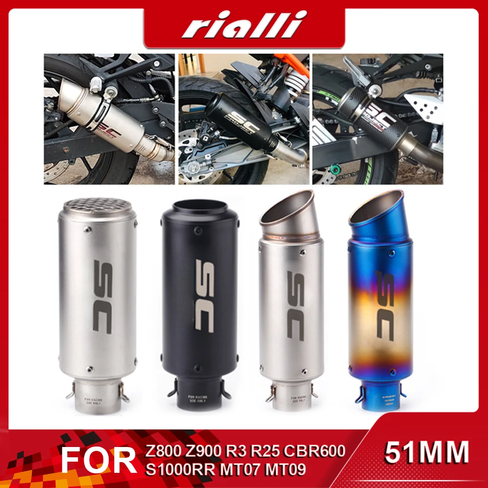 51 мм универсальные выхлопные трубы мотоцикла глушитель стальной с DB Killer для Z800 Z900