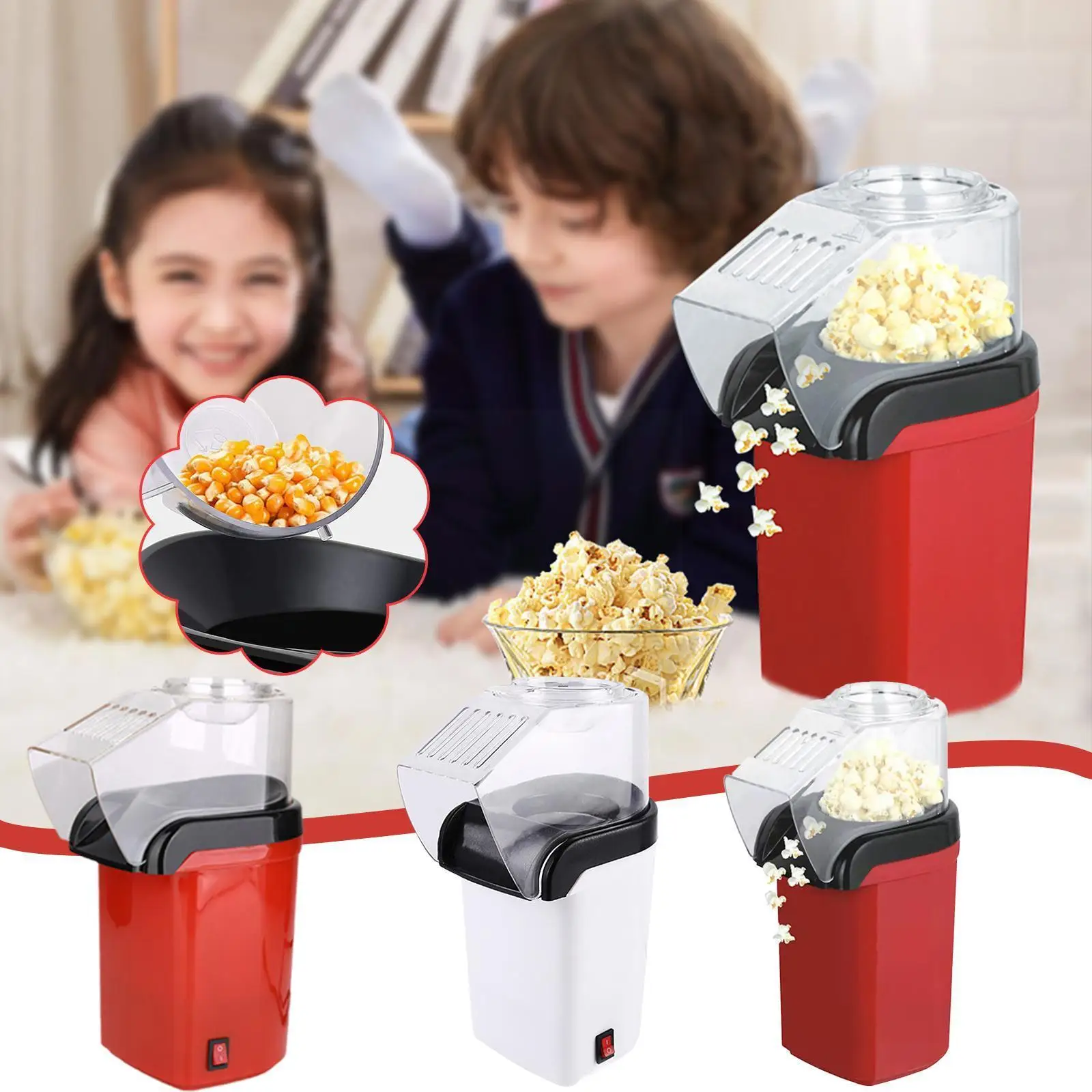 

New Hot Air Popcorn Mini Household Electric Popcorn Machine 110v Kitchen Fast No Machine Gadgets Maker 230v Movie Snack Oil K3i0