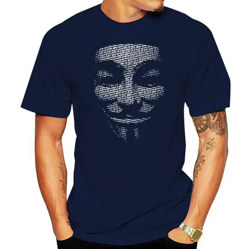 

ANONYMOUS T-SHIRT V FOR VENDETTA MASK MENS WOMENS WE ARE THE 99% T SHIRT DTG2