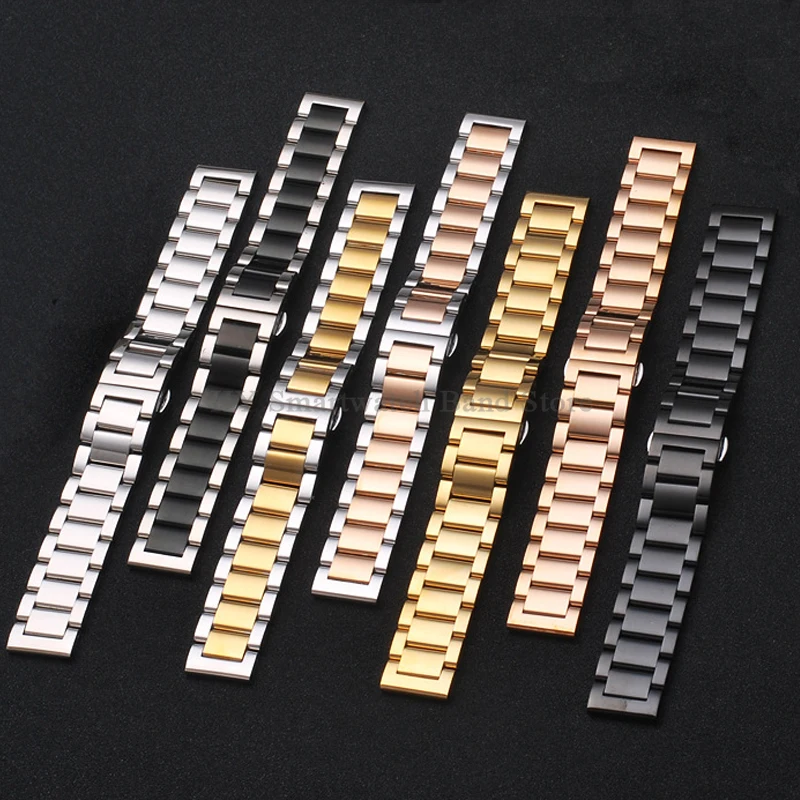 Ремешок для часов из нержавеющей стали 16 мм 18 20 21 22 24 26 полированный ремешок с
