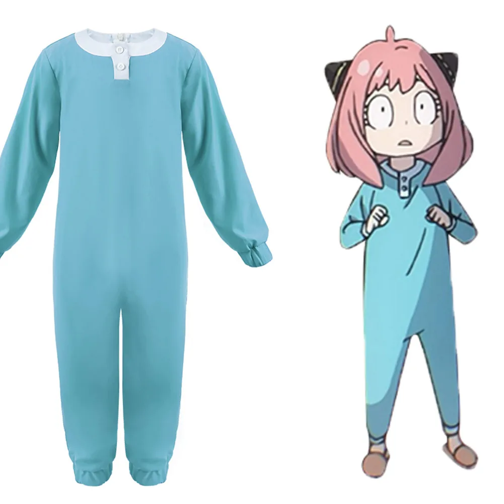 

SPY Cos FAMILY Anya Forger Cosplay Costume Kids Children Blue Jumpsuit Sleepwear Pajams Outfits Halloween Carnival Suit