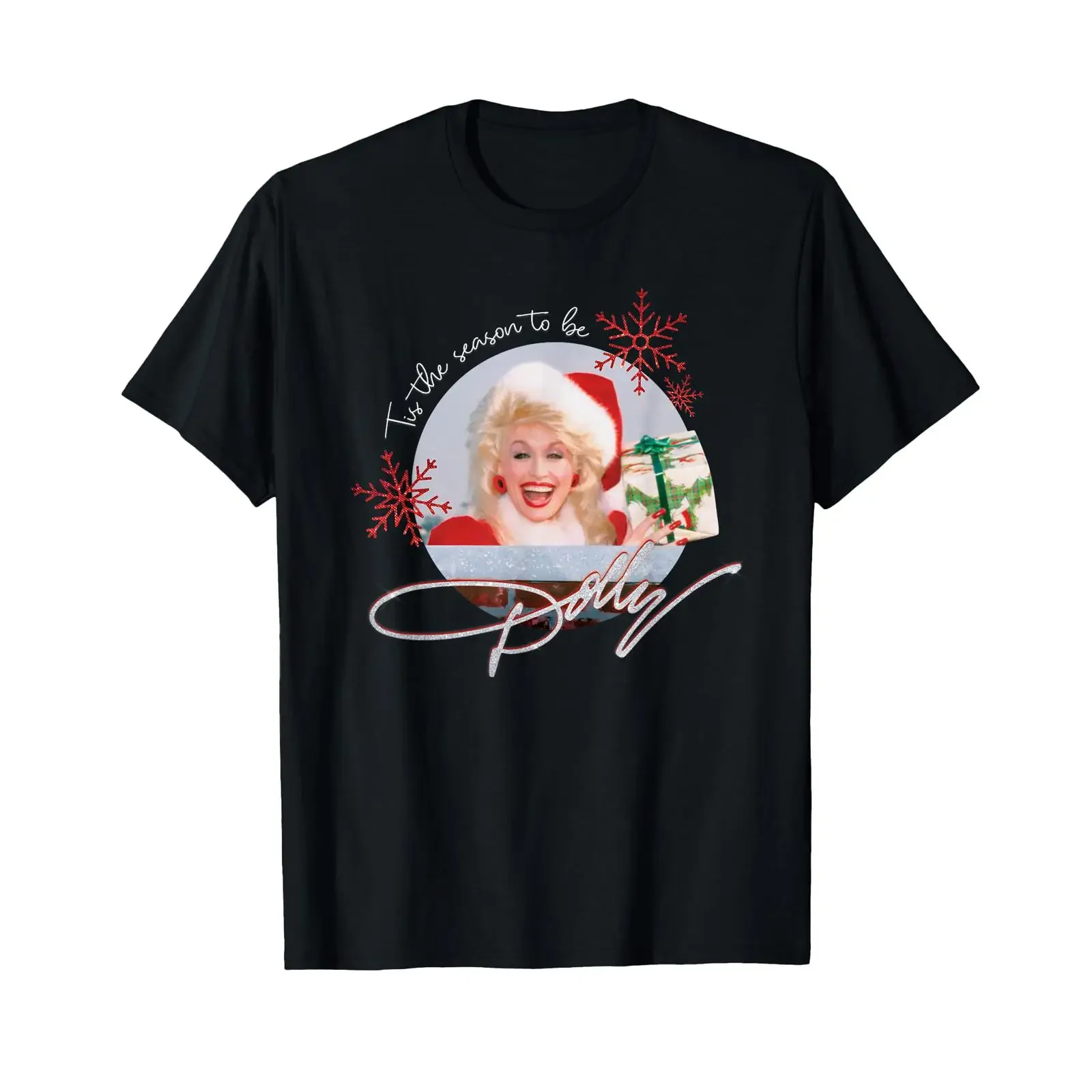 Фото Винтажная футболка Tis the Season to be Dolly: стильная, удобная, мягкая, унисекс, стрейч, повседневная, с эффектом потертости, в стиле стритвир. №1