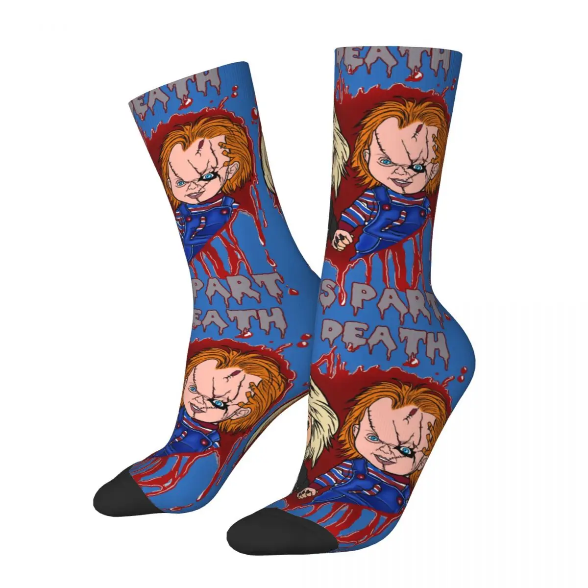 

Happy Funny Men's Compression Socks Til Death Do Us Part Retro Harajuku Child's Play Hip Hop Novelty Seamless Crew Crazy Sock