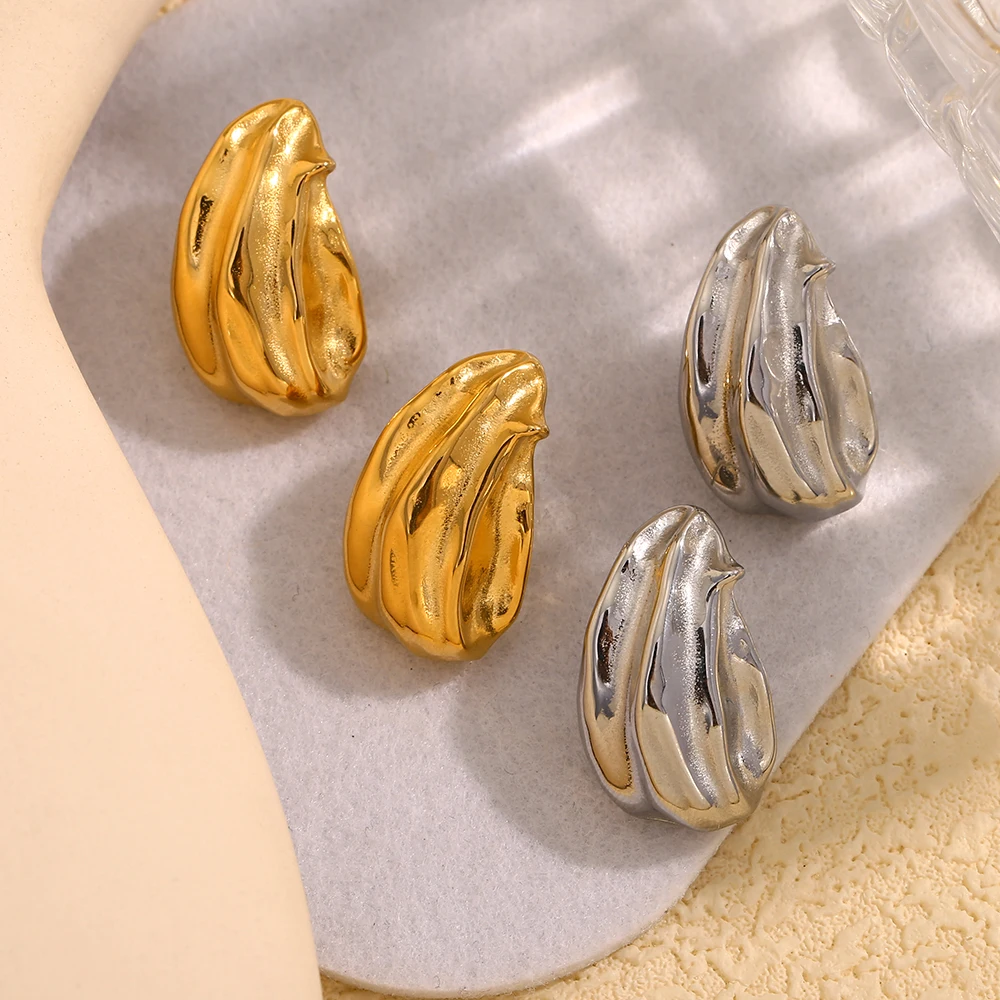 MamacitaSlay новый дизайн серьги Chayote Shape женские 18 К позолоченные украшения из