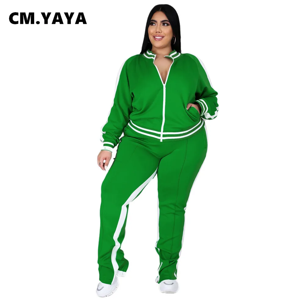 Женский спортивный костюм с карманами CM.YAYA Φ комплект из свитшота и брюк для бега