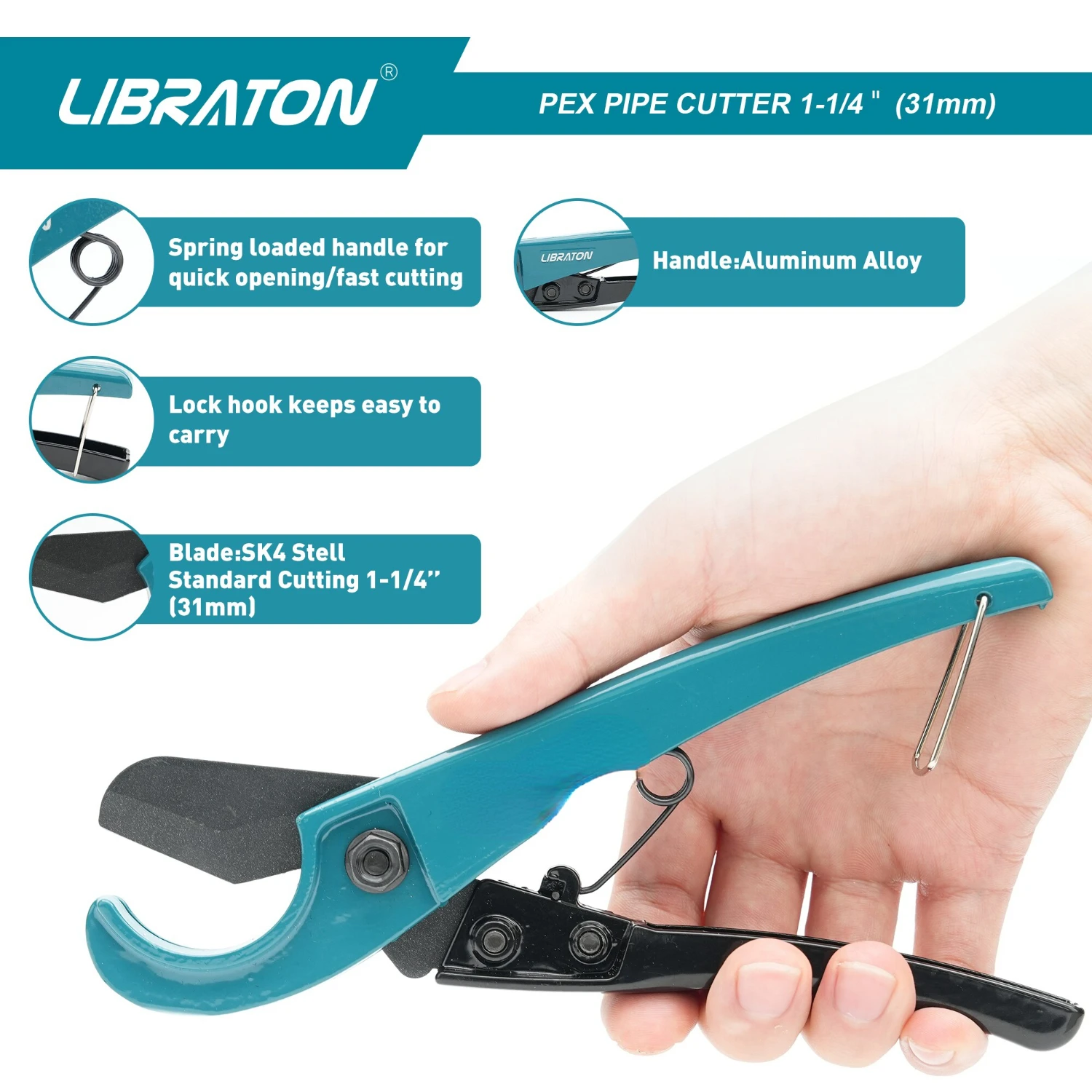 Эффективный профессиональный труборез PEX диаметром 31 мм с острым лезвием для