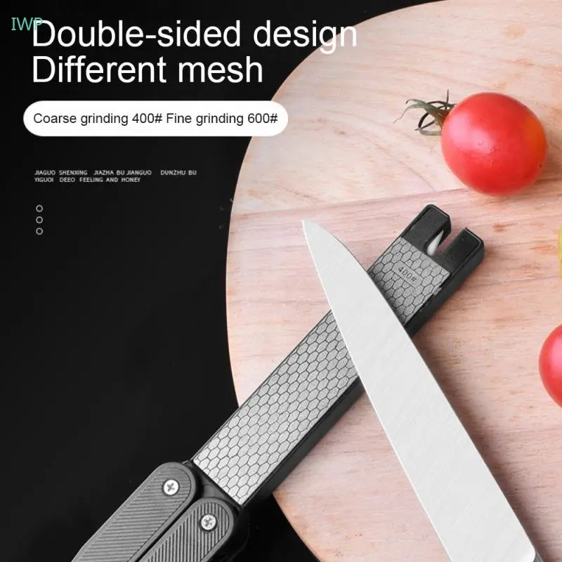 

1pc Portable Knife Sharpener Folding Double-sided Knife Scissors Sharpening Stone Kitchen Outdoor Ceramic Diamond Fan Sharpener