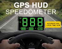 large screen 4 5 gps hud speedometer head up display digital car speed alarm system universal for all cars buses trucks display