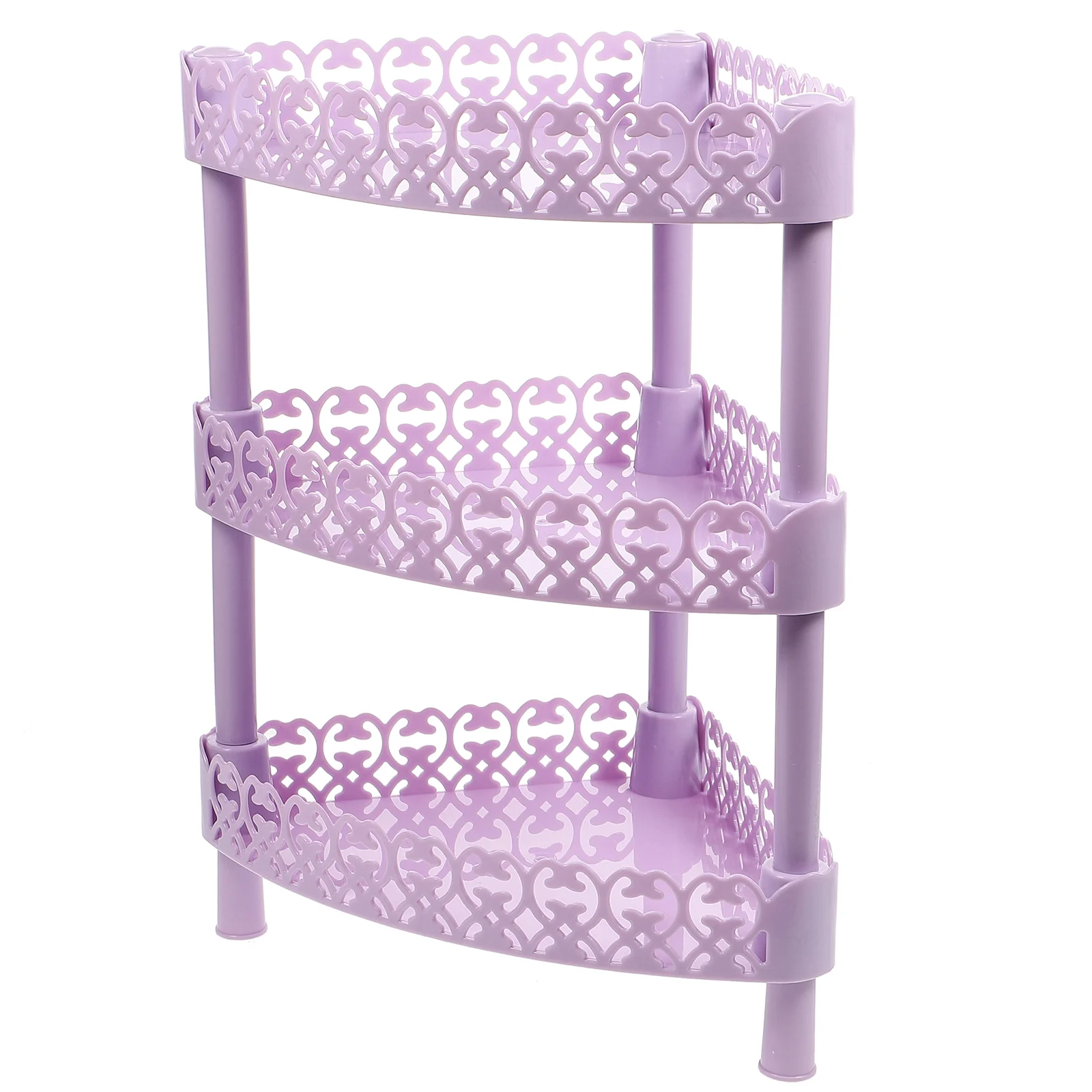 

Desk Top Organizer Shelf Bathroom Shelves Plastic Rack Purple Corner 3 Layer Storage Kitchen accessories
