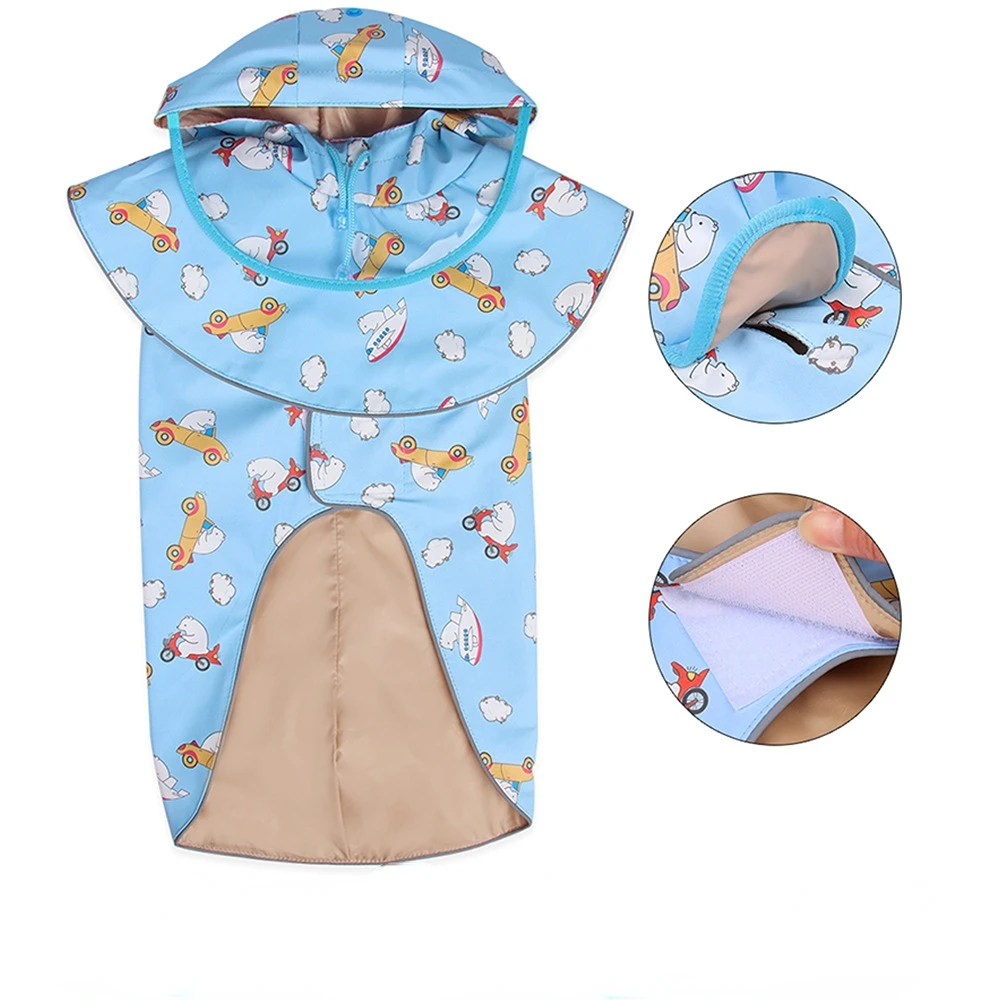 

PU Dog Raincoat Waterproof Dog Suits Dot Rain Cape For Medium Big Dogs Hooded Jacket Poncho Pet Rain Coat Dropshipping