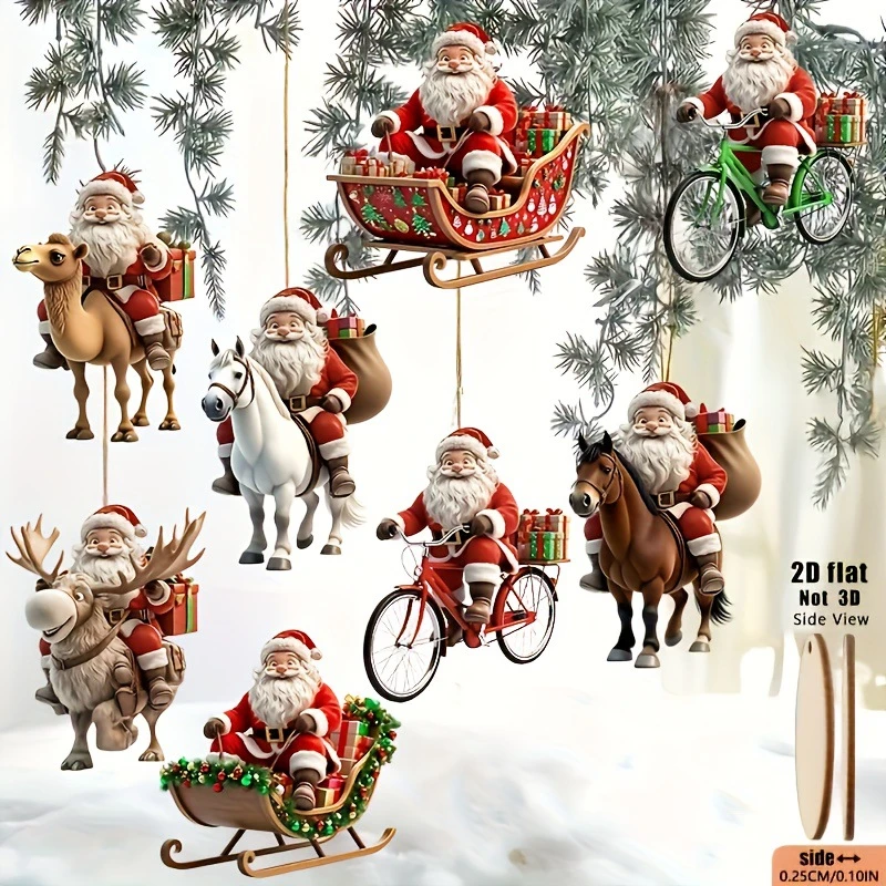 

Деревянный рождественский кулон Санта Клаус