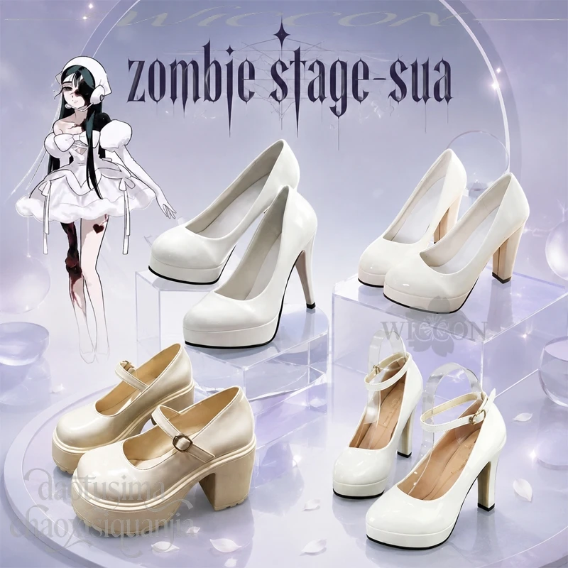 Фото Белые туфли Sua ZOMST Idol Stage на толстом и тонком каблуке, различные стили, для Хэллоуина, косплея, аниме, ALIEN STAGE, зомби-вечеринок. №1