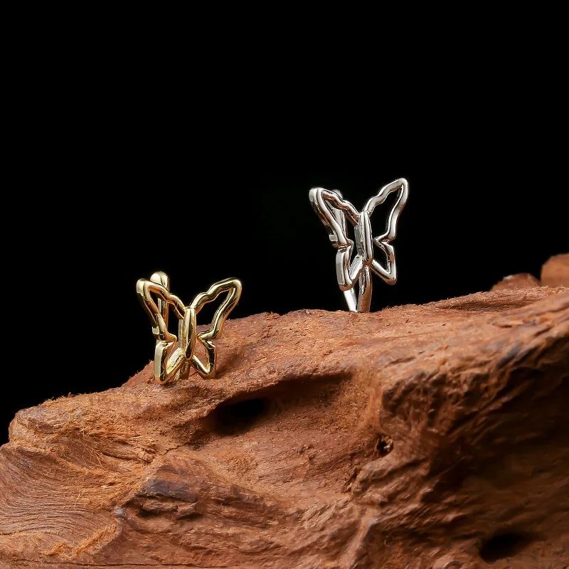 

Fashionable new non-porous piercing clip nose ring all-match hollow butterfly nose clip nose accessories hot sale