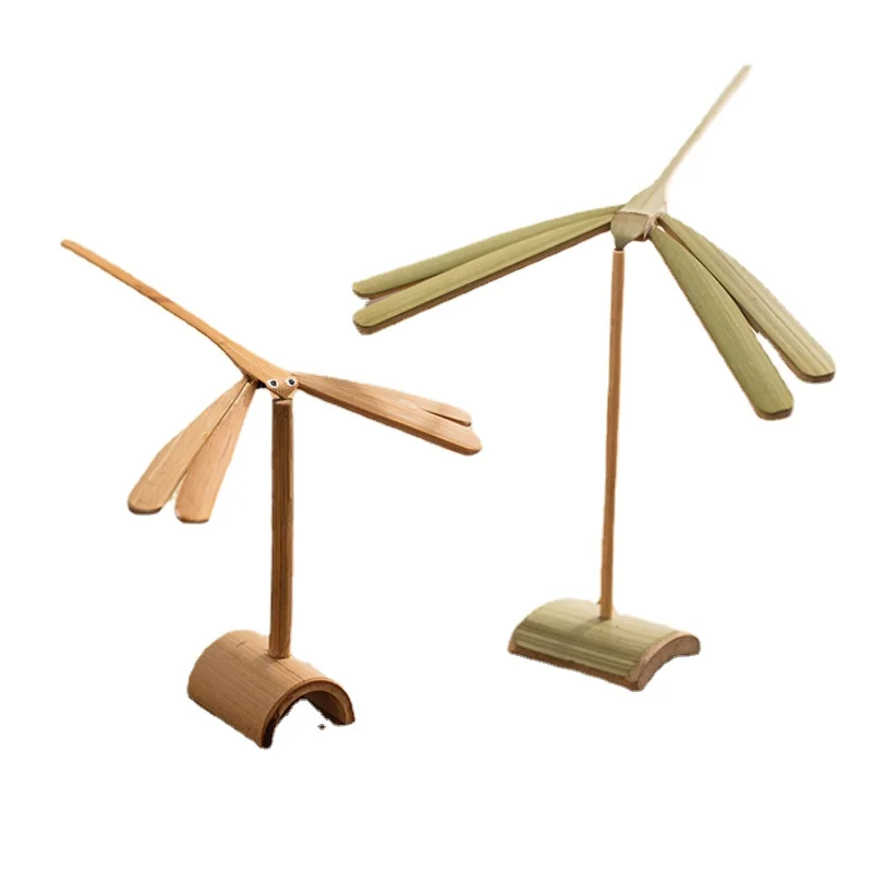 

Nostalgic Retro Balance Bamboo Dragonfly Suspension Wooden Craftwork Home Living Room TV Cabinet Bedroom Decorative Small
