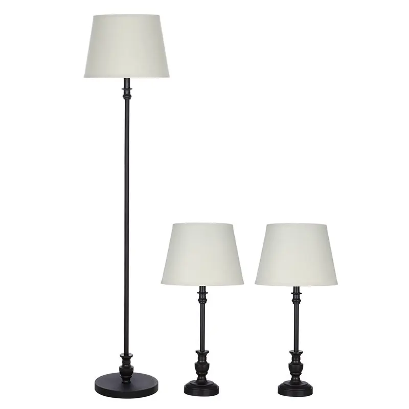 

Stunning Traditional 3-Piece Bronze Finish Lamp Set - Perfectly Designed for Home Decor and Illumination.