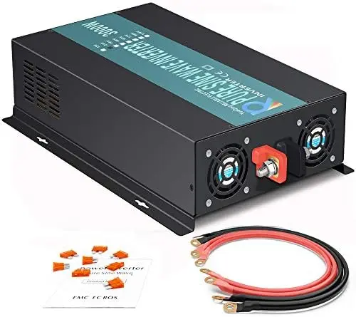 

3000w Pure Sine Wave Solar Power Inverter 24v 110-120v 60hz With LED Display (Black) Solar System (RBP-3000S-LEDblack)