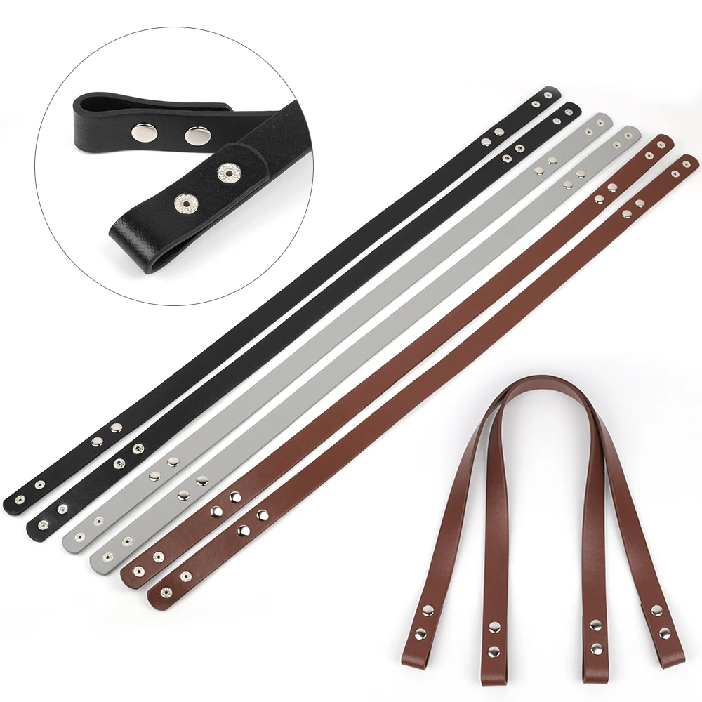 

56cm Snap Button Bag Strap Handle Strap Bag Shoulder Handbag Handle Detachable Obag PU Leather Handles DIY Bag Accessories