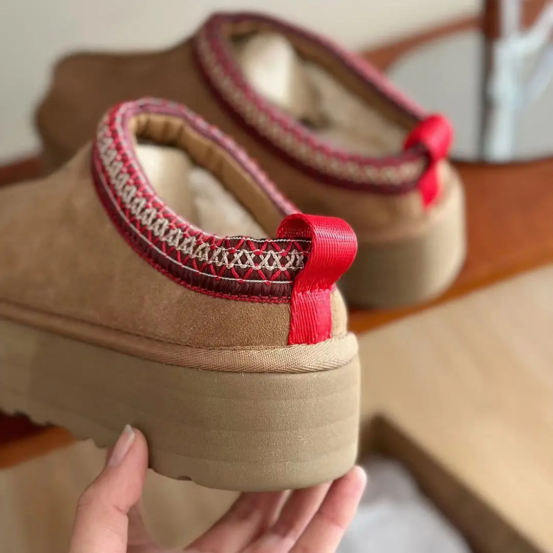 

Winter Women's Shoes Lazy Shoes Women's Tats Tazz Thick Sole Ethnic Wind and Snow Ground Boots Elevated Short Boots