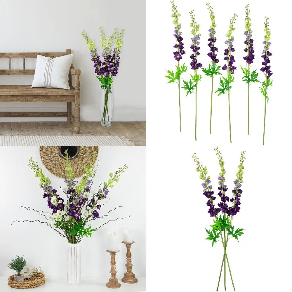 

Lovely Set of 6 40" Purple Delphinium Artificial Floral Stems for Home Decoration and Gifts.