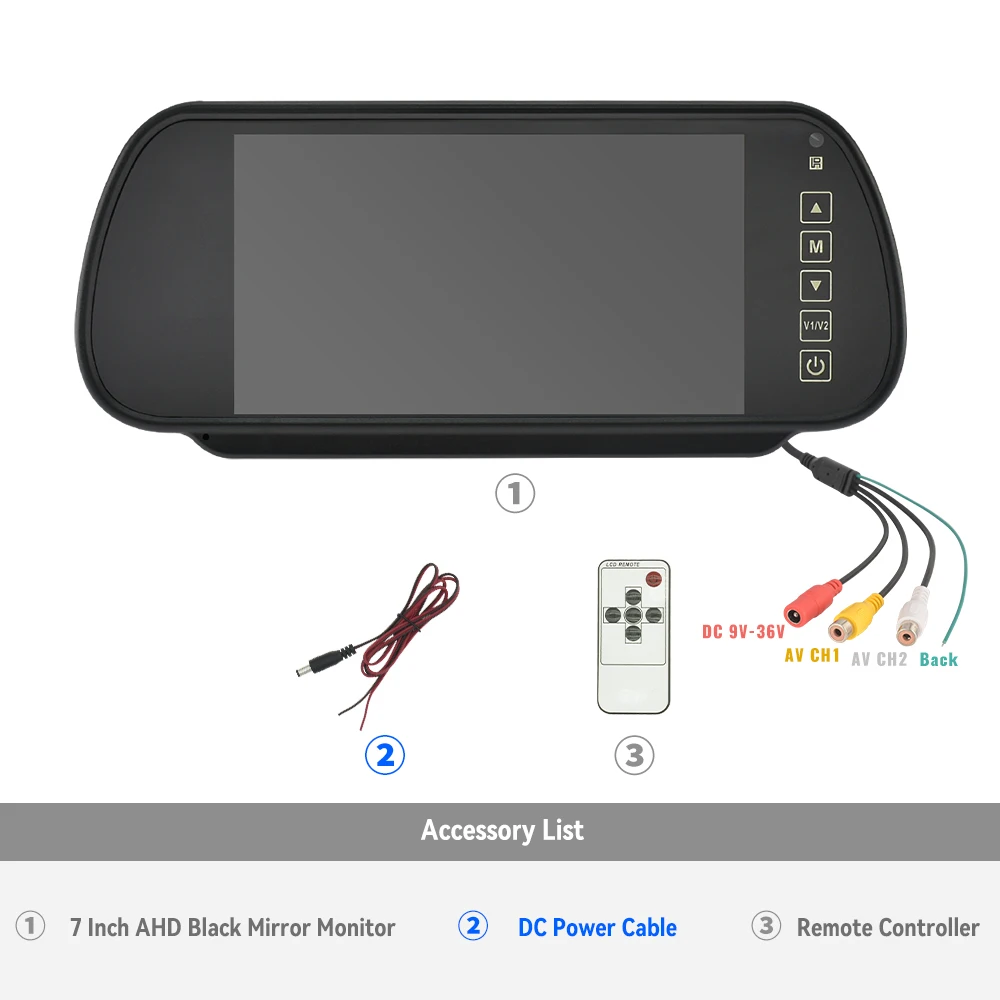 

BINWEI 7-дюймовый AHD автомобильный зеркальный монитор для парковки автомобиля, камера заднего вида, автомобильный 7-дюймовый TFT ЖК-экран, универсальный автоматический просмотрщик