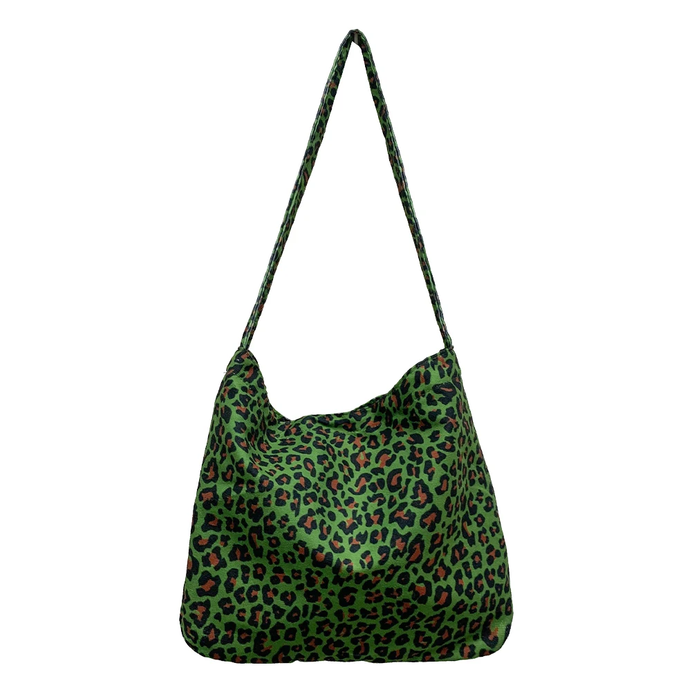 

Женская Холщовая Сумка под подмышку, повседневный Леопардовый саквояж, легкая модная износостойкая сумочка-мессенджер большой вместимости