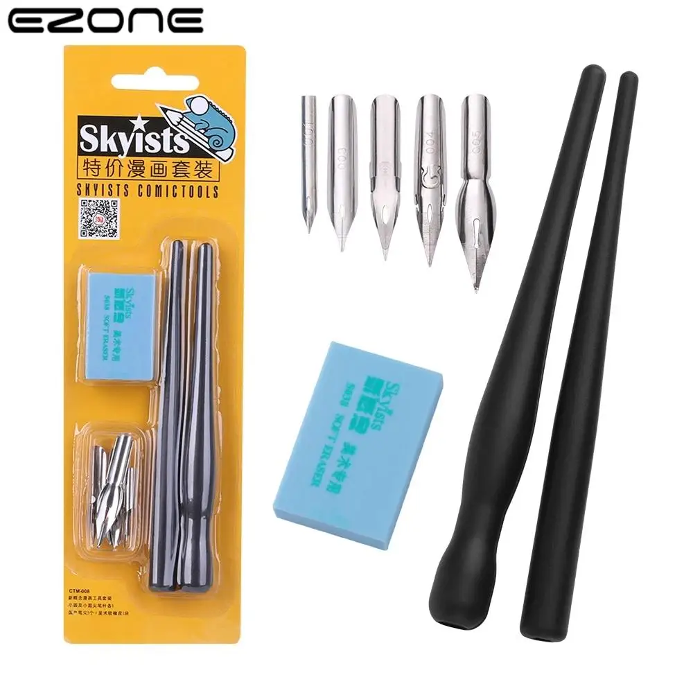 

EZONE 8 шт./компл. мультяшный набор ручек с искусственным наконечником многофункциональная ручка для рисования с рисунком аниме набор инструм...