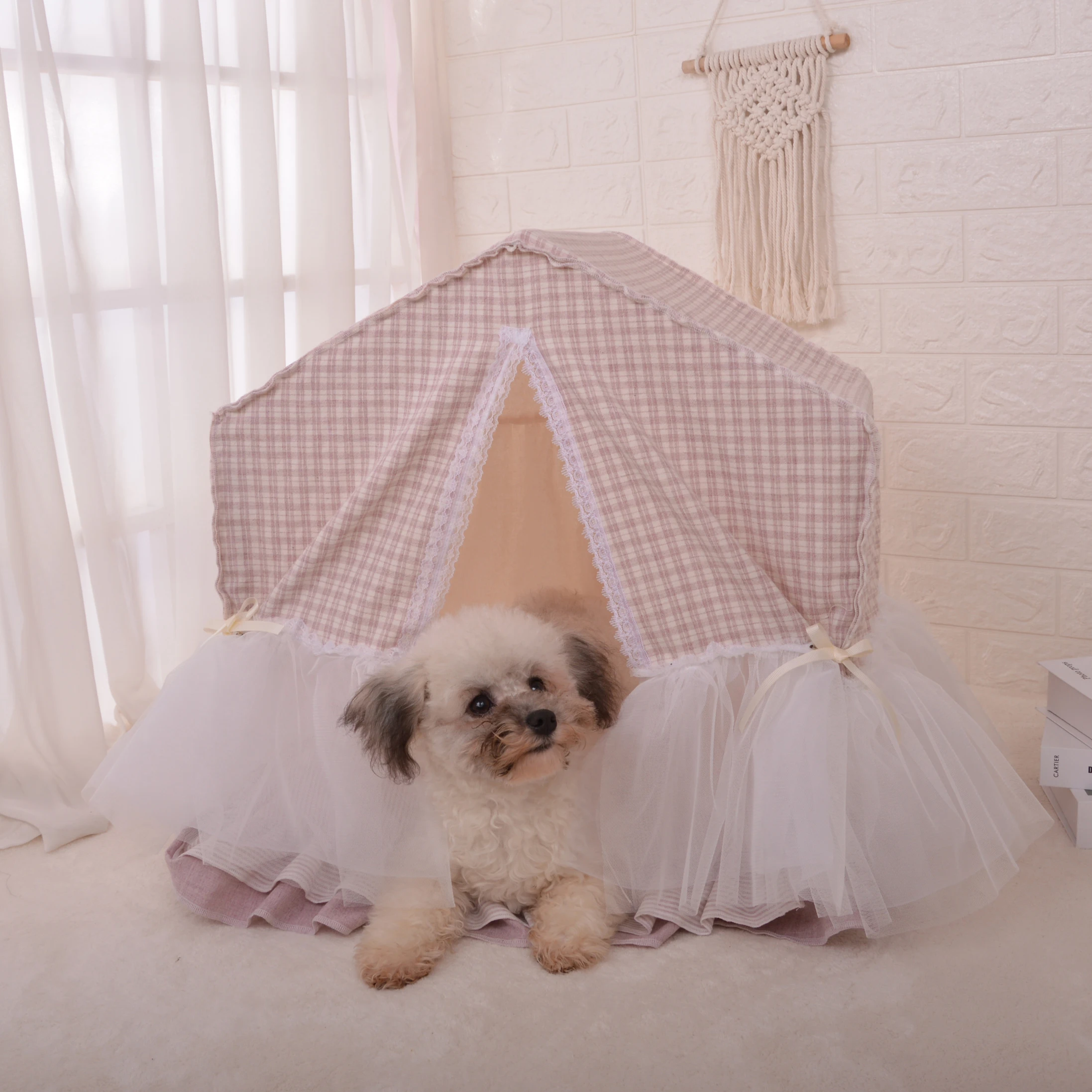 Pet Lace Tent Cute Dog Room With Thick Padding