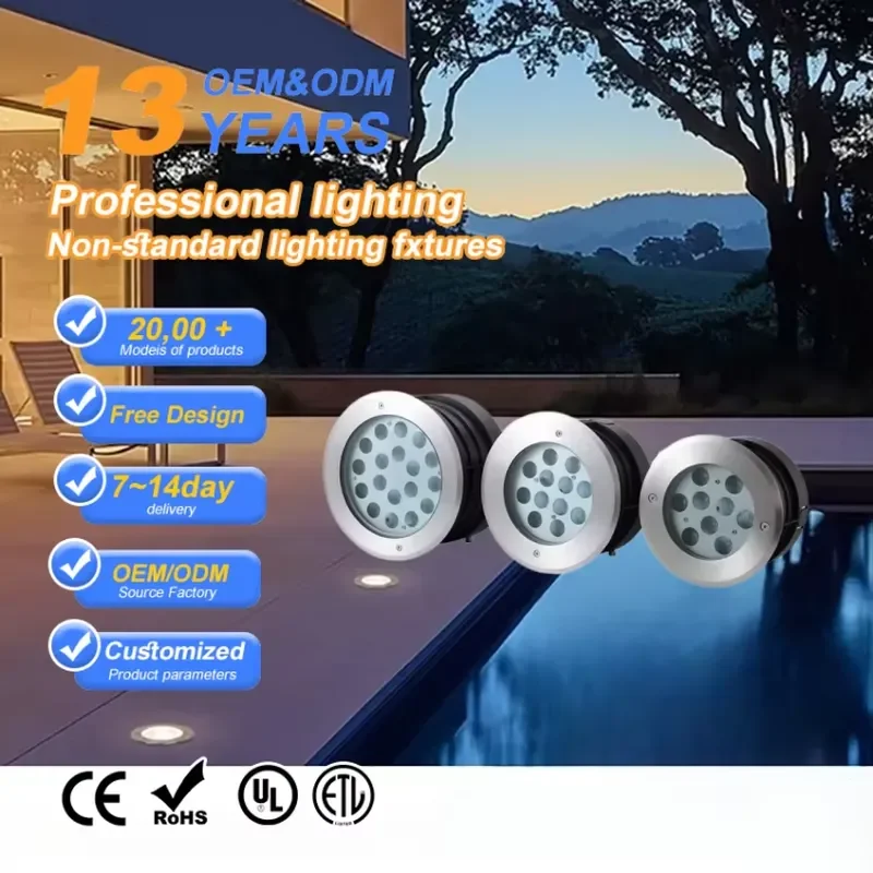 Фото Лидер продаж: Встраиваемый светодиодный RGB-светильник 3W 12V IP67 с управлением DMX512 для ландшафтного освещения сада и террасы, диммируемый, с пультом ДУ №1