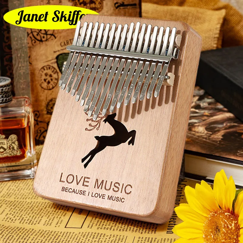 

17 Keys Kalimba Thumb Piano Musical Instruments, Mbira Finger Pianofore Ore Metal Keyboard Music Box for Kids Adults Beginners