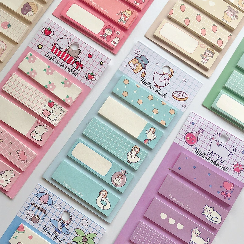 

100pcs Kawaii Cute Girl Animal Pattern Sticky Notes Decoration Adhesive Sticker Memo Pad for School Supplies Stationery