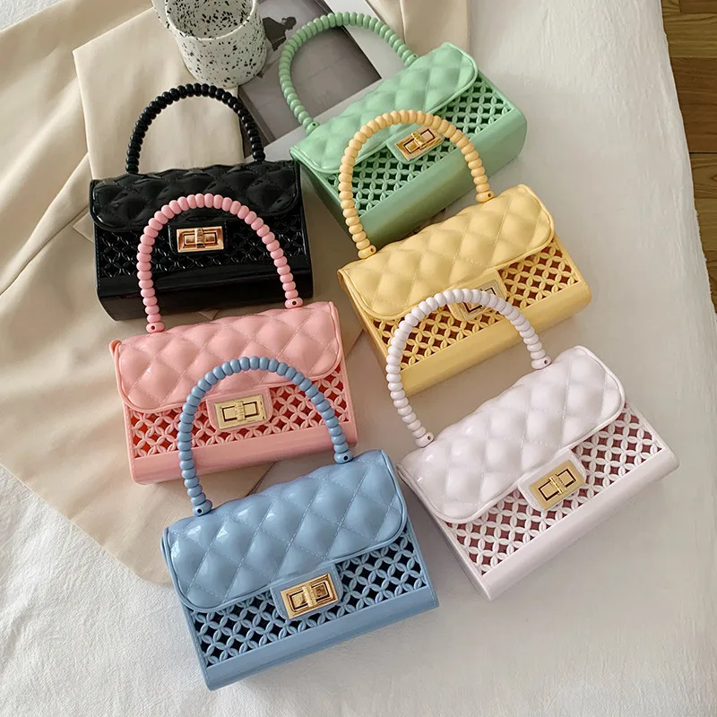 

Women Bag New Fashion Hollow Candy Small Square Messenger Shoulder Crossbody Bag Luxury Brand Handbags Jelly Cute Side Bag