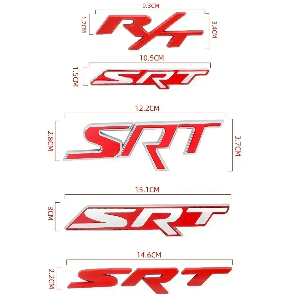 Фото 3D-эмблема из цинкового сплава SRT R/T для боковых крыльев и багажника автомобиля, аксессуары для тюнинга Dodge Challenger Charger Durango Ram №3