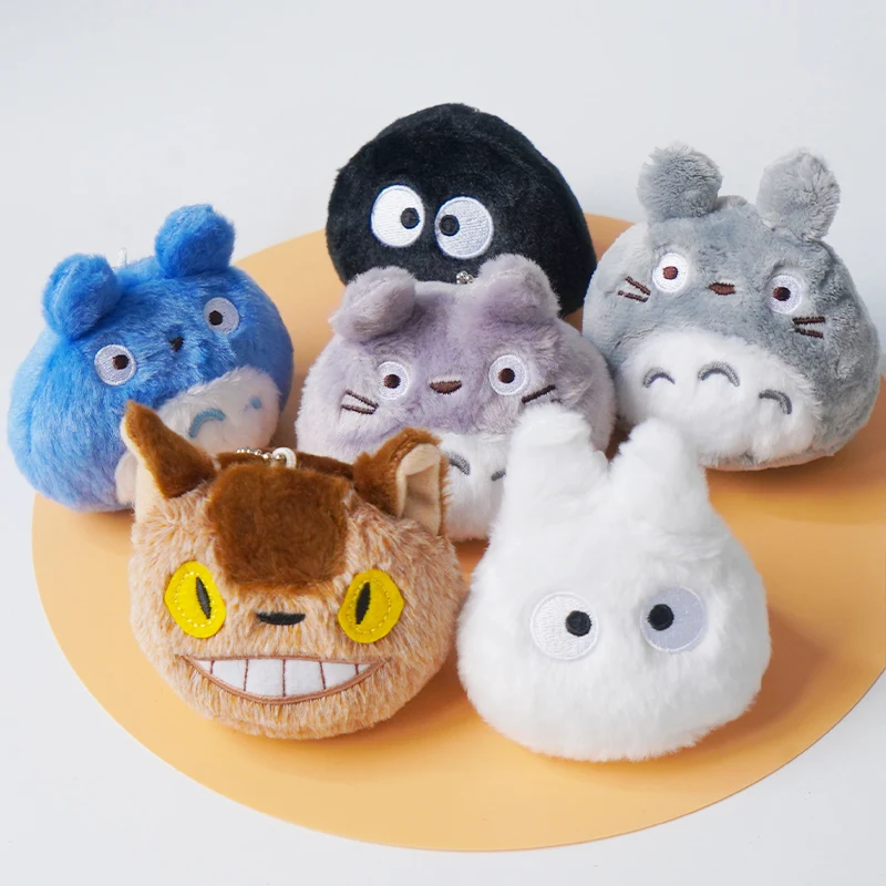6 шт./лот Мой сосед Тоторо мини плюшевые подвесные игрушки Totoro Cat Bus Kurosuke Beans