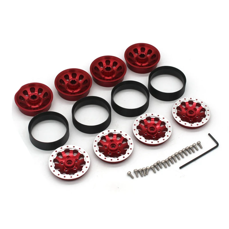 

4Pcs Metal Beadlock Wheel Hub Rim For WPL C14 C24 B14 B24 B16 B36 MN D90 MN99S RC Car Upgrade Parts