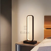 kobuc nordic led bedroom remotr control table light eye protection high bright 18w table desk lamp for study reading light black
