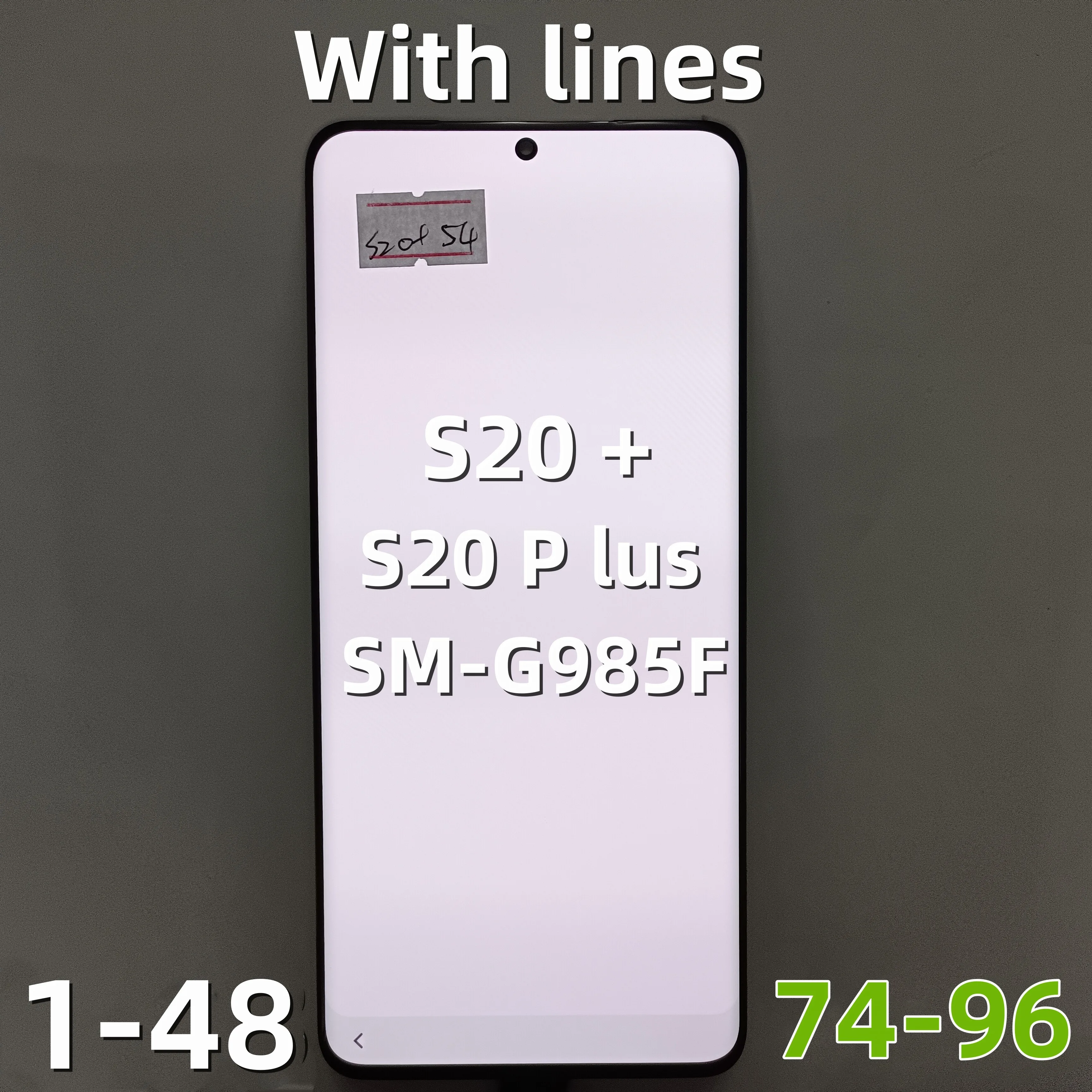 

Original S20+ Display For Samsung Galaxy S20 Plus LCD With Frame Frontal S20+ G985 G985F G985F/DS Display Touch Screen With line