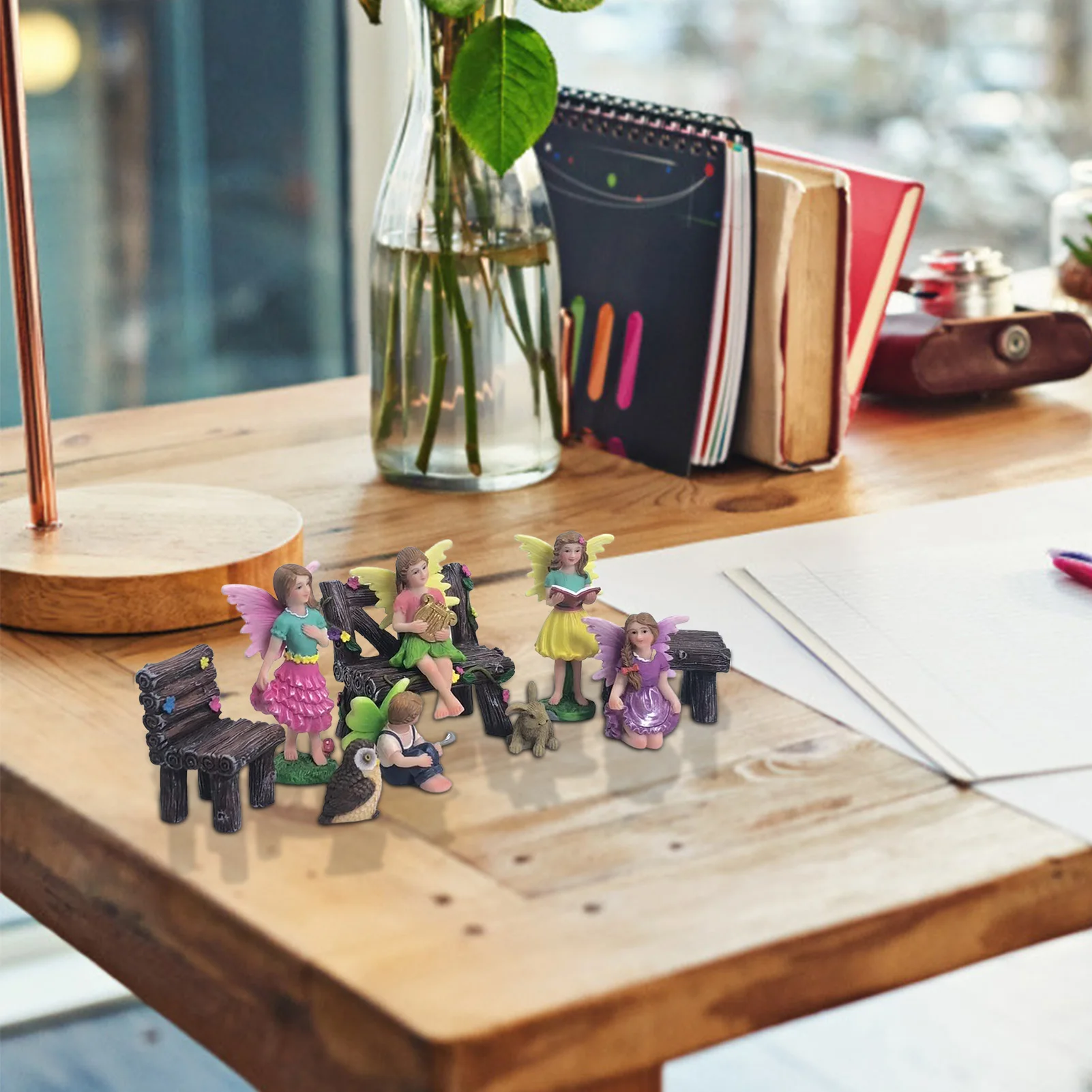 

10 Pcs Fairy Garden Accessories Fairy Garden Fairies Accessories Little Girl Sculpture Yard Ornaments Potted Plants Resin Decor