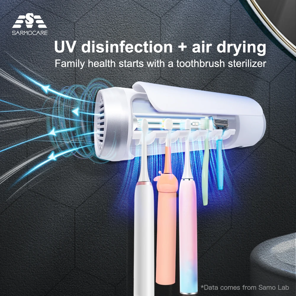 

УФ стерилизатор зубных щеток Ультрафиолетовый держатель для зубной пасты с быстрой сушкой и вентилятором, настенная подставка для зубных щ...