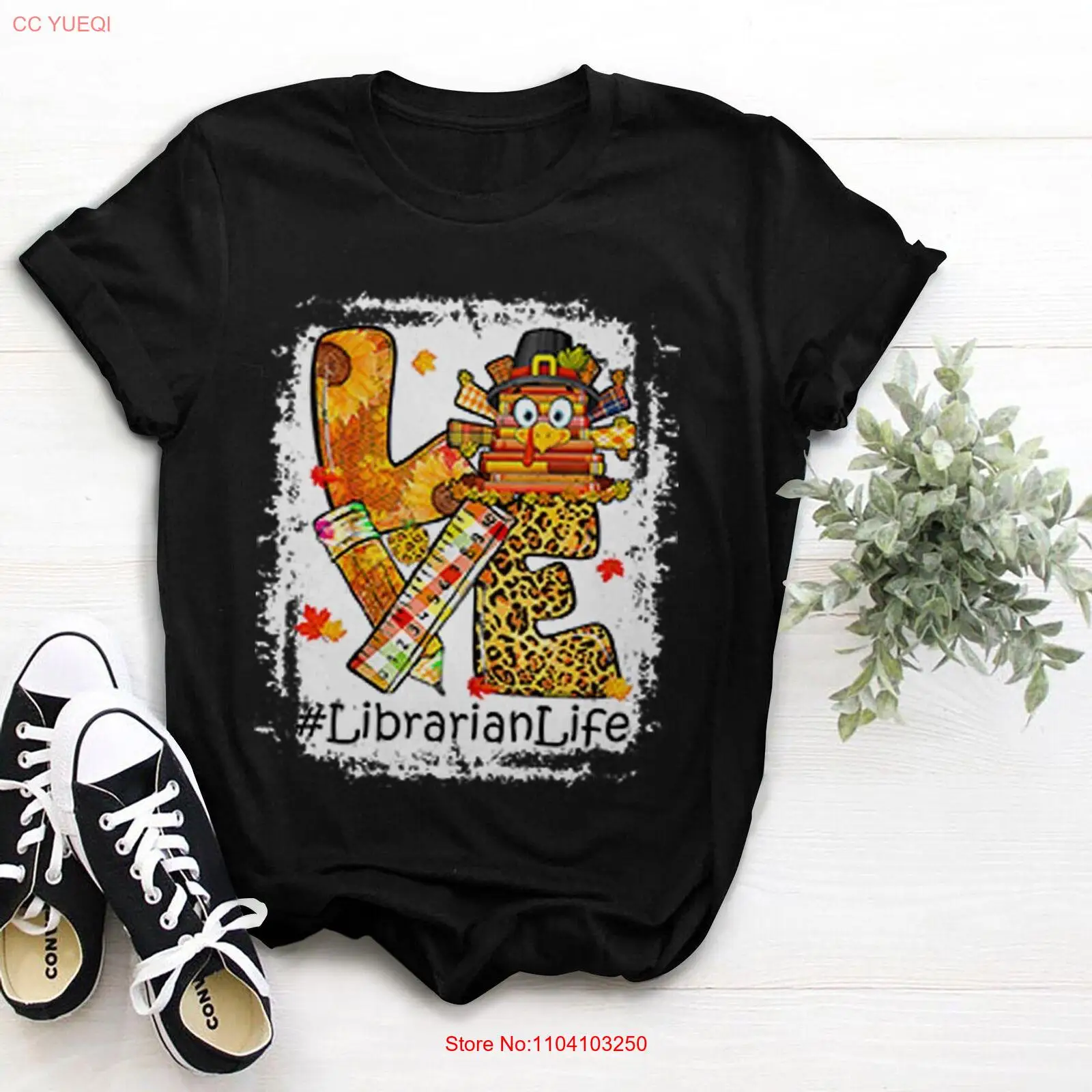 Осенняя футболка для любителей книг LOVE Librarian Life Турция на День Благодарения