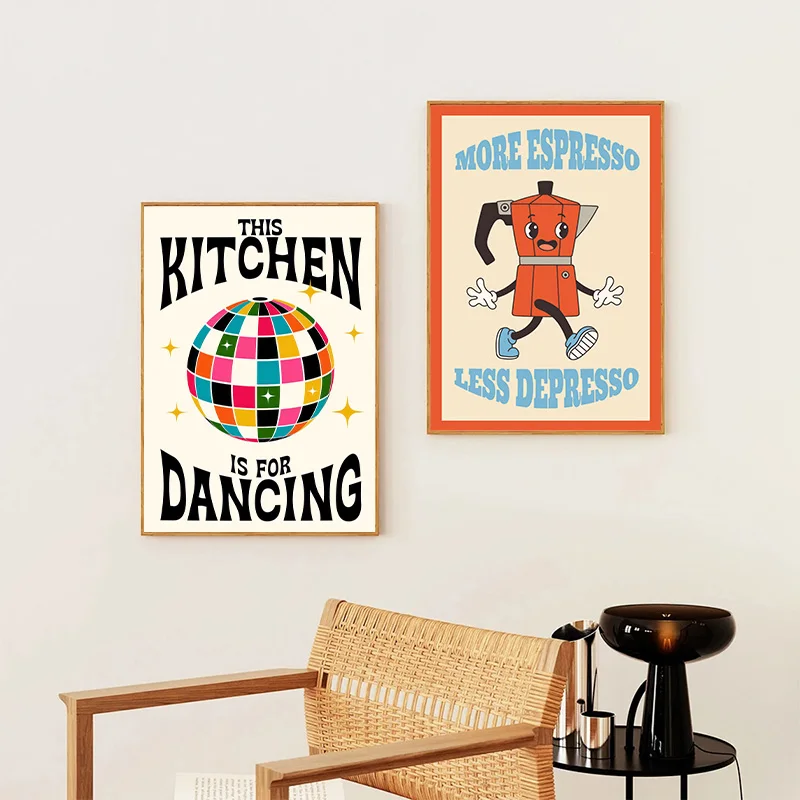 Абстрактный красочный текст с фруктами настенная живопись на холсте