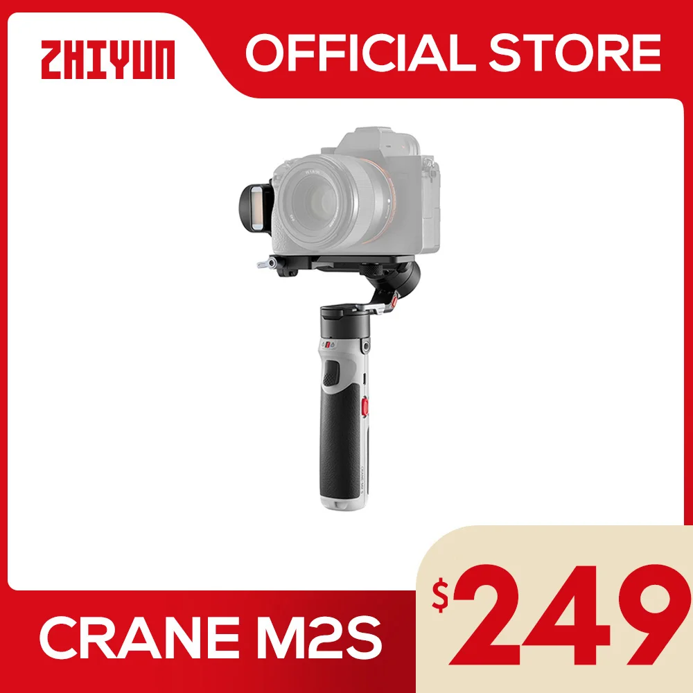 ZHIYUN Official CRANE M2S Cameras Gimbal 3-Axis Handheld Stabilizer for Sony Canon Action Compact Camera Smartphones iPhone 14