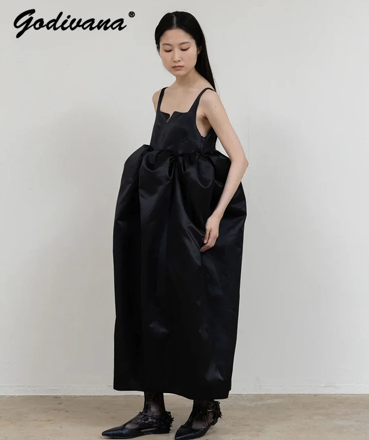 Однотонное платье на бретельках в японском стиле новинка 2024 летнее женское милое