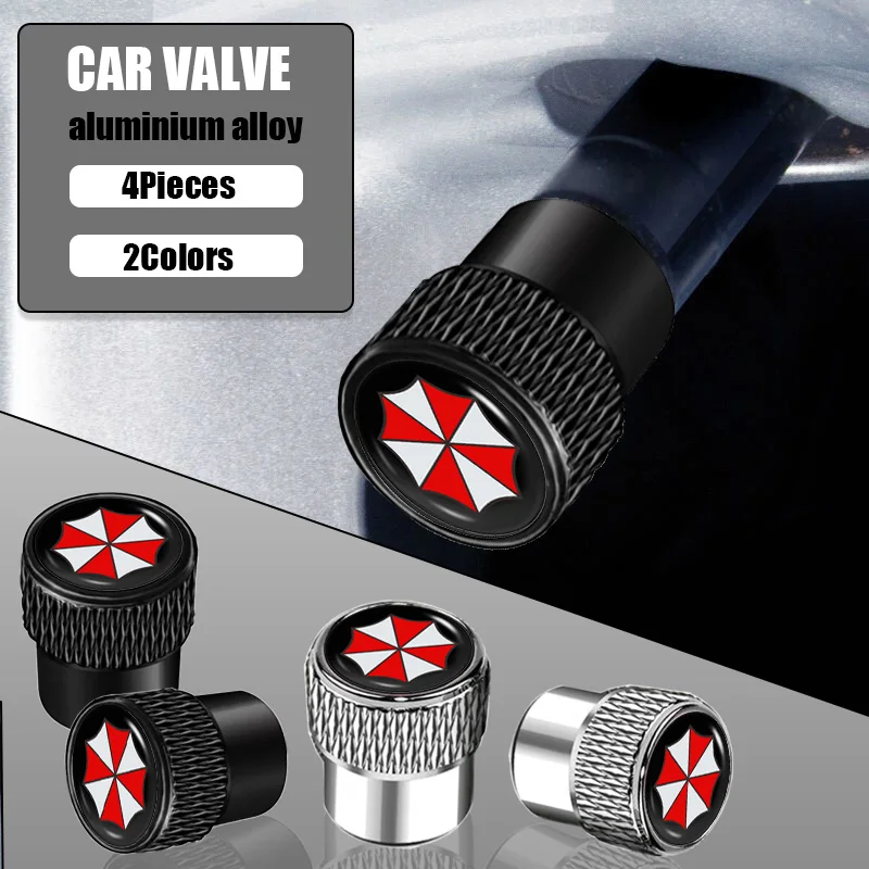

Metal Alloy Car Tire Stem Valve Caps Wheel Valve for Umbrella Corporation Tvirus Academy Cosplay Funko Corp Pen Car Accessories
