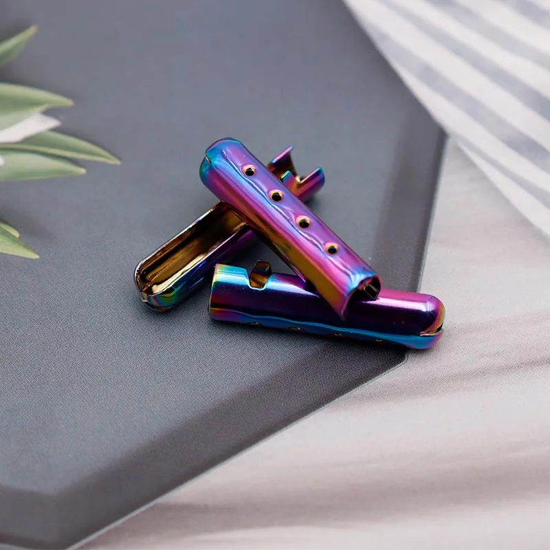 100pcs Wholesale Coolstring Metal Aglets 22.4*4MM Electroplating Gradient Lacet Tips Mouth Open Cordon Decorative Plating Heads