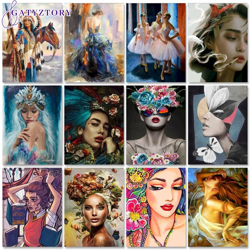 

GATYZTORY Oil Painting by numbers For Adults Canvas painting Figure DIY Paint by numbers Unique gift Home decor