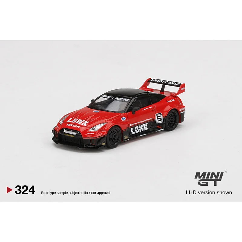 

1:64 MINI GT LBWK GTR R35 Black Red LB Works Silhouette Diorama Alloy Collection Of Car Models Miniature Toys For Children 324