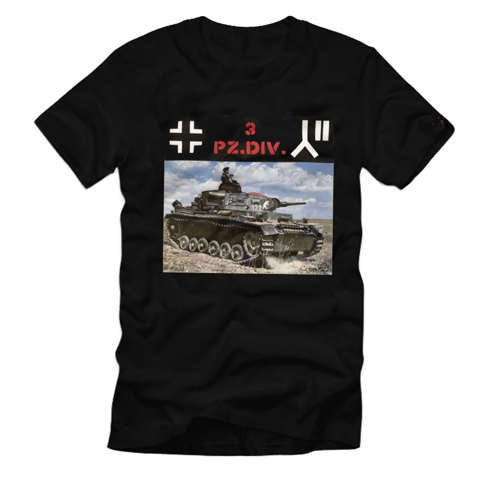 Wehrmacht 3 PZ DIV Panzer III Kampfpanzer Bild Foto Division T-Shirt. Cotton Short Sleeve O-Neck Mens T Shirt New S-3XL