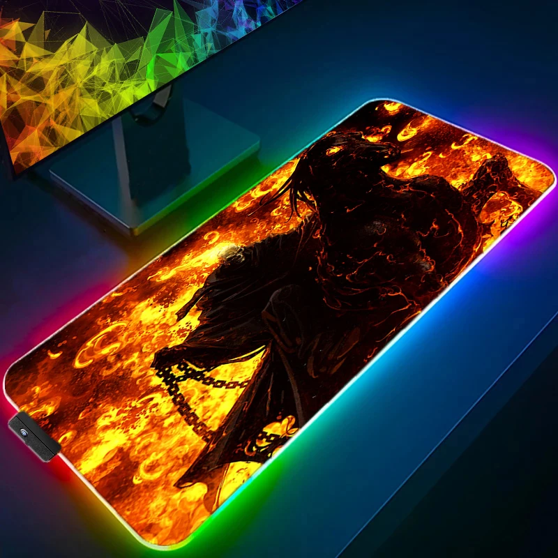 

Gohst Rider Wrist Rest Mouse Pad Gaming Accessories Game Mats Computer Offices Rug RGB LED Mousepad Anime Keyboard Mat Carpet