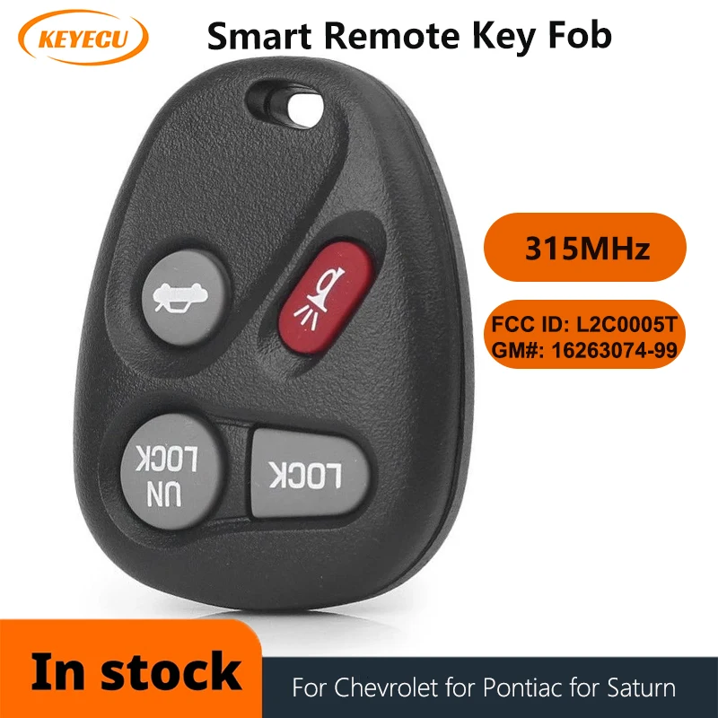 

KEYECU 1/3pcs L2C0005T Remote Car key 4 Buttons 315Mhz for Chevrolet for Pontiac for Saturn for Cadillac GM#: 16263074-99